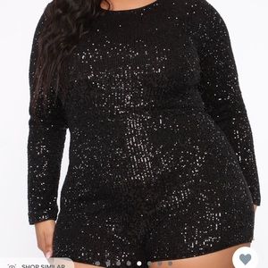 Black glitter romper
